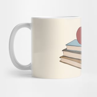 Apple on Book Stack - Red Apple & Books Mug